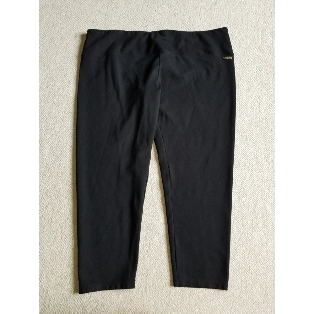 Womens Pants-CALVIN KLEIN PERFORMANCE-black strtch cropped legging athleisure-3X